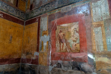 pompei ruins paintings and mosaic