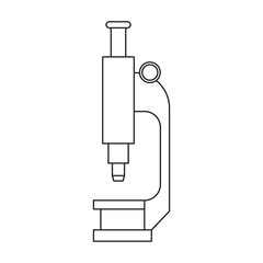 Microscope vector icon.Outline.line vector icon isolated on white background microscope.