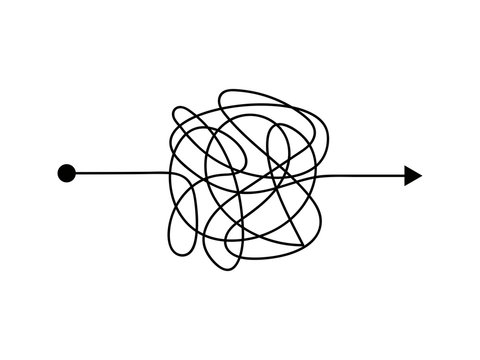 Messy Line Complicated Clew Way Tangled Scribble Path Chaotic Difficult Process Way