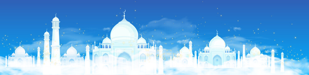 Muslim feast of the holy month of Ramadan.  3D vector. High detailed realistic illustration