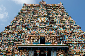 Exterior of the Meenakshi Temple in Madurai, South India - Asia