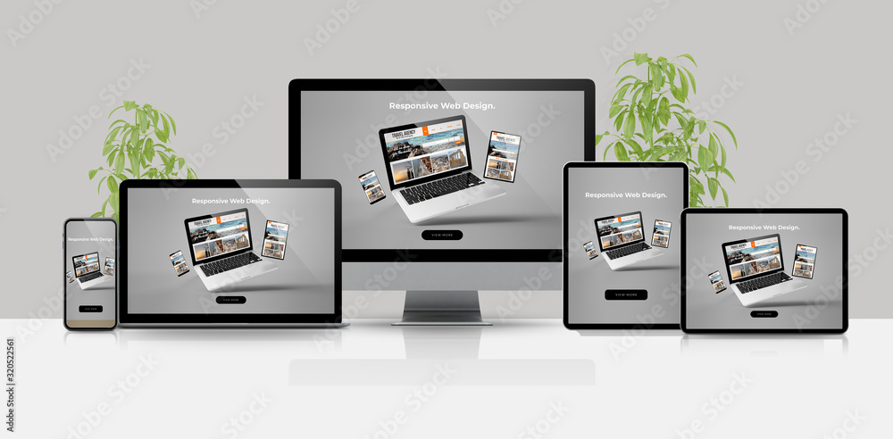 Canvas Prints devices mock up scene responsive design