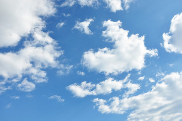 Obraz na płótnie Canvas Blue sky with white clouds in rainy season.