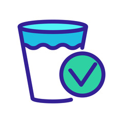 Clean water in the glass icon vector. A thin line sign. Isolated contour symbol illustration
