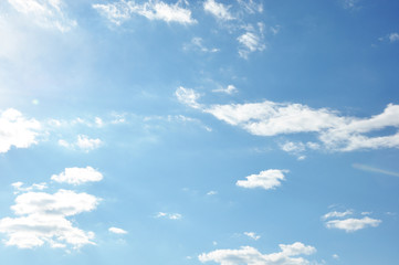 Naklejka na ściany i meble Blue sky with white clouds in rainy season.