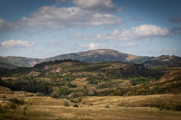 Fototapeta na wymiar herrlicher Ausblick über die weitläufige Landschaft in Rumänien