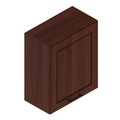 Furniture module. Furniture and kitchen equipment isolated on white background. 3D rendering.