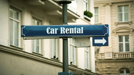 Obraz premium Street Sign Car Rental