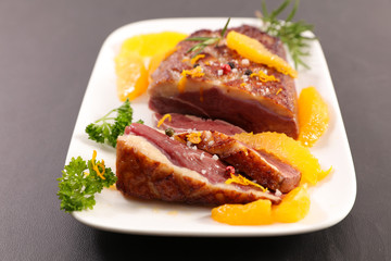 roasted duck fillet with orange sauce