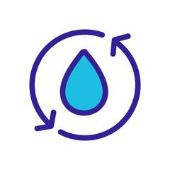 Water purification icon vector. A thin line sign. Isolated contour symbol illustration