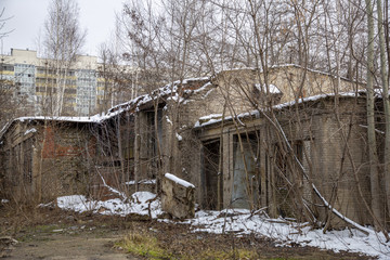 Abandoned industrial building of the MIG Aircraft Building Plant in Moscow, Russia
