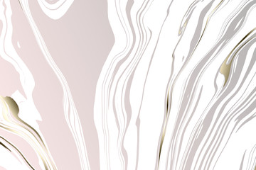 Abstract background of swirl marble  liquid or fluid acrylic color painting with metal and gold texture on white background