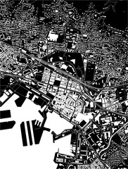 map of the city of Toulon, Var, Provence-Alpes-Cote dAzur, France