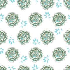 Spring Summer Florals Vector Seamless Pattern