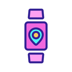 Smartwatch icon vector. A thin line sign. Isolated contour symbol illustration
