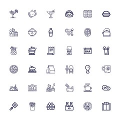 Editable 36 restaurant icons for web and mobile