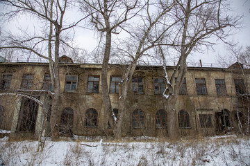 Abandoned industrial building of the MIG Aircraft Building Plant in Moscow, Russia