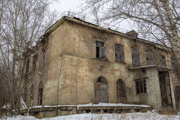 Fototapeta premium Abandoned industrial building of the MIG Aircraft Building Plant in Moscow, Russia