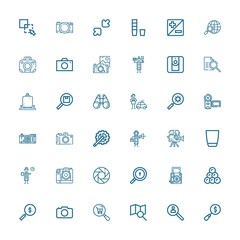 Editable 36 zoom icons for web and mobile