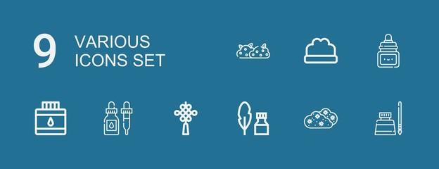 Editable 9 various icons for web and mobile