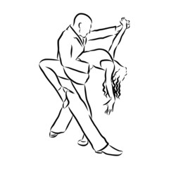 vector silhouette of dancing Latino 