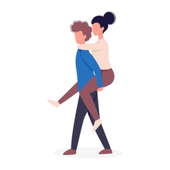 Cute romantic couple, domestic and date situation