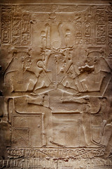 Fragment of a bas-relief in the temple. Temple of Sethy the First at Abydos - Middle Egypt