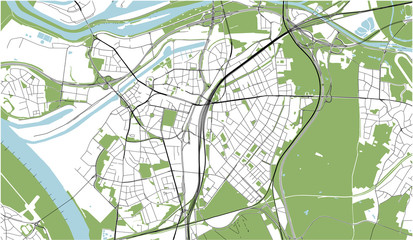 Fototapeta premium map of the city of Duisburg, Germany