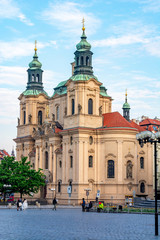 Fototapeta na wymiar St. Nicholas Church on Old Town square, Prague, Czech Republic