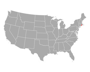 Fototapeta na wymiar Karte von Rhode Island in USA
