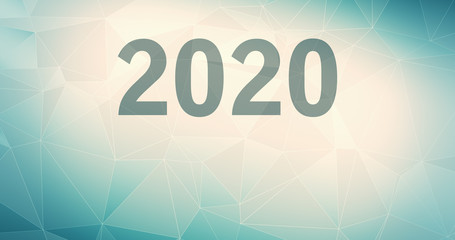 Invitation design, green geometric 2020 background template backdrop