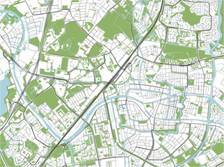 Obraz premium map of the city of Leiden, Netherlands