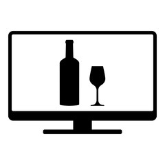 Weinglas und Monitor