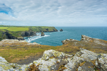 Coastal views from Willapark Lookout near Boscastle on the Atlantic coast of Cornwall, England, UK.