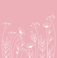 Vector illustration of flowers. The decoration of wildflowers, decorative flowers, meadow flowers