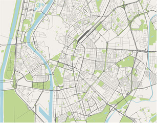 Naklejka premium mapa miasta Sewilli, Hiszpania