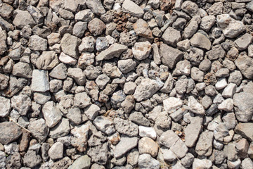 Top view of gravel stones background.