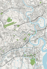 map of the city of Ho Chi Minh City, Vietnam