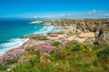 Newquay beach in North Cornwall