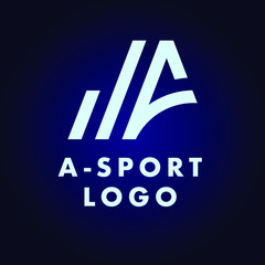 Letter A logotype, minimal vector logo template, business symbol, typography sport brand identity
