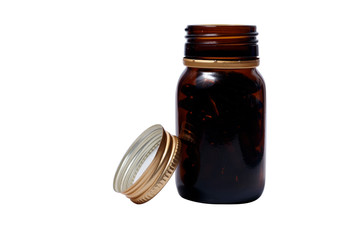 black pills in white background