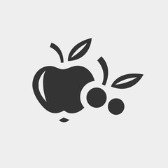 apple and berries icon vector illustration and symbol foir website and graphic design