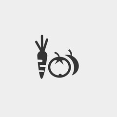 carrot and tomato icon vector illustration and symbol foir website and graphic design