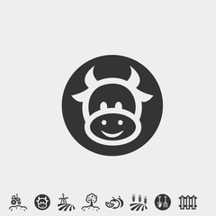 cattle icon vector illustration and symbol foir website and graphic design