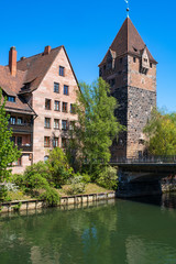 Fototapeta na wymiar Häuser in der Altstadt von Nürnberg/Deutschland
