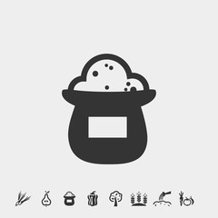 farm manure bag icon vector illustration and symbol foir website and graphic design