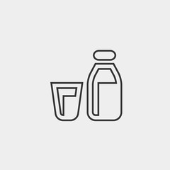 milk bottle and cup icon vector illustration and symbol foir website and graphic design
