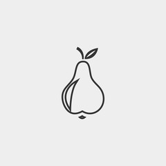 pear icon vector illustration and symbol foir website and graphic design