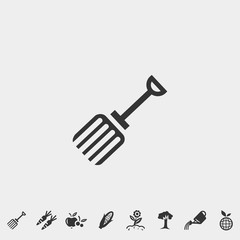 rake icon vector illustration and symbol foir website and graphic design