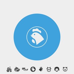 rooster icon vector illustration and symbol foir website and graphic design